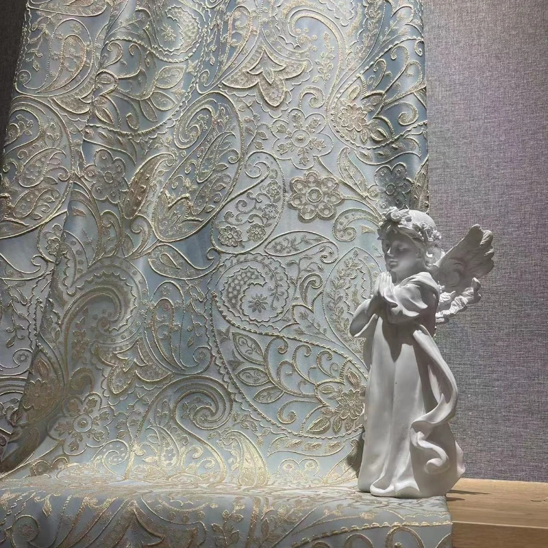 Living room bedroom dining room curtain high-precision simple atmospheric relief light luxury cashew flower light blue curtain
Living room bedroom dining room curtain high-precision simple atmospheric relief light luxury cashew flower light blue curtain