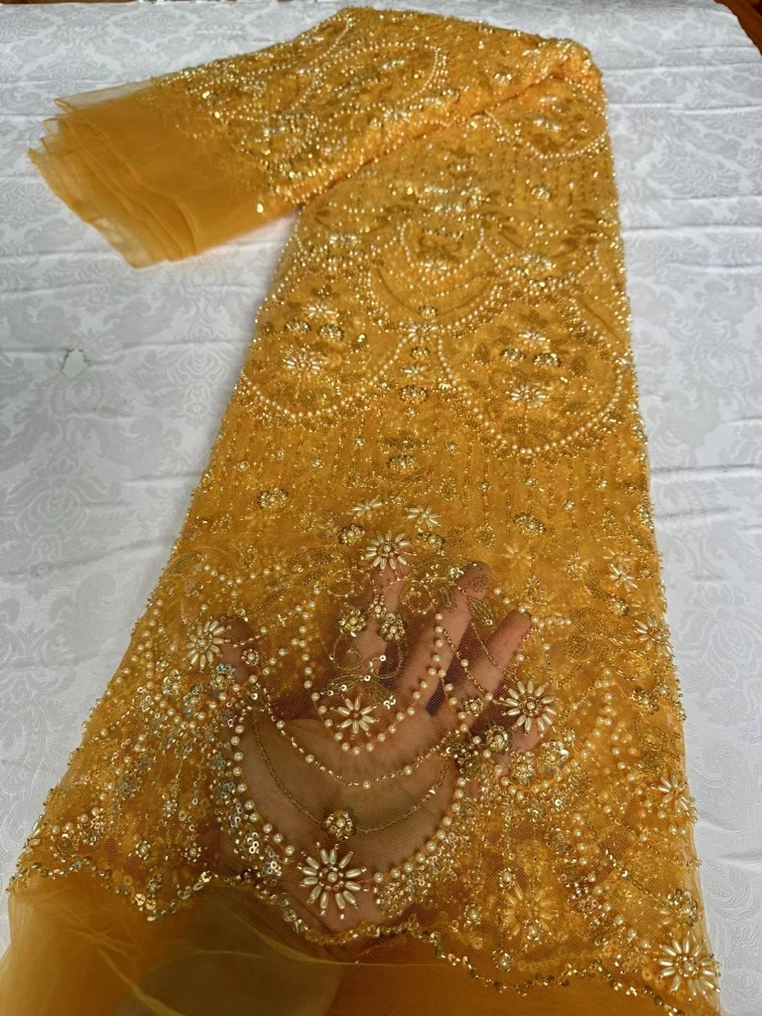 Nigerian Sequins Embroidery Tulle Lace Fabric, Sewing Net Cloth, Beads Stone Prom Dresses, High Quality, 5Yards, 2024 JL378
Nigerian Sequins Embroidery Tulle Lace Fabric, Sewing Net Cloth, Beads Stone Prom Dresses, High Quality, 5Yards, 2024 JL378