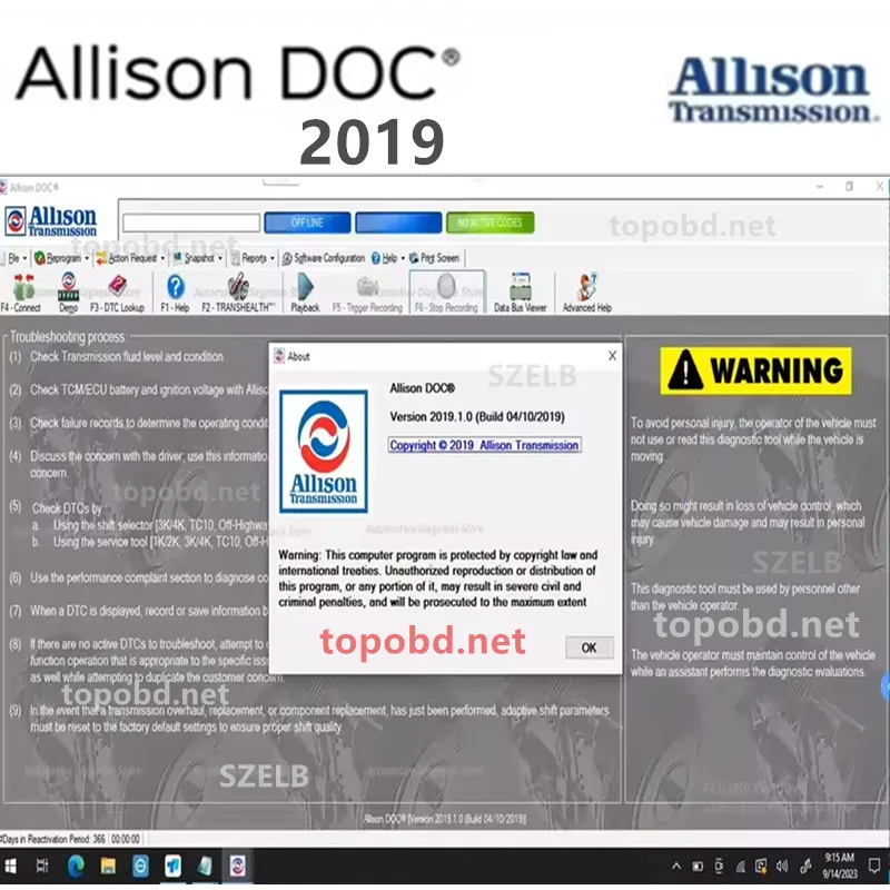 Allison DOC 2019 + бесплатный ключ + бесплатная помощь в установке GEN5 File Transmission Инструмент для обслуживания ПК может работать для инструмента NEXIQ
Allison DOC 2019 + бесплатный ключ + бесплатная помощь в установке GEN5 File Transmission Инструмент для обслуживания ПК может работать для инструмента NEXIQ