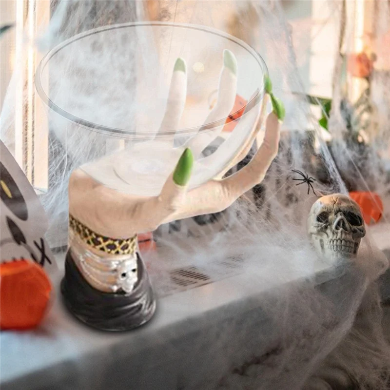 Прочный держатель для конфет на Хэллоуин, держатель для чаши для закусок с рукой ведьмы, украшение на Хэллоуин, юбилей, день рождения 
Прочный держатель для конфет на Хэллоуин, держатель для чаши для закусок с рукой ведьмы, украшение на Хэллоуин, юбилей, день рождения