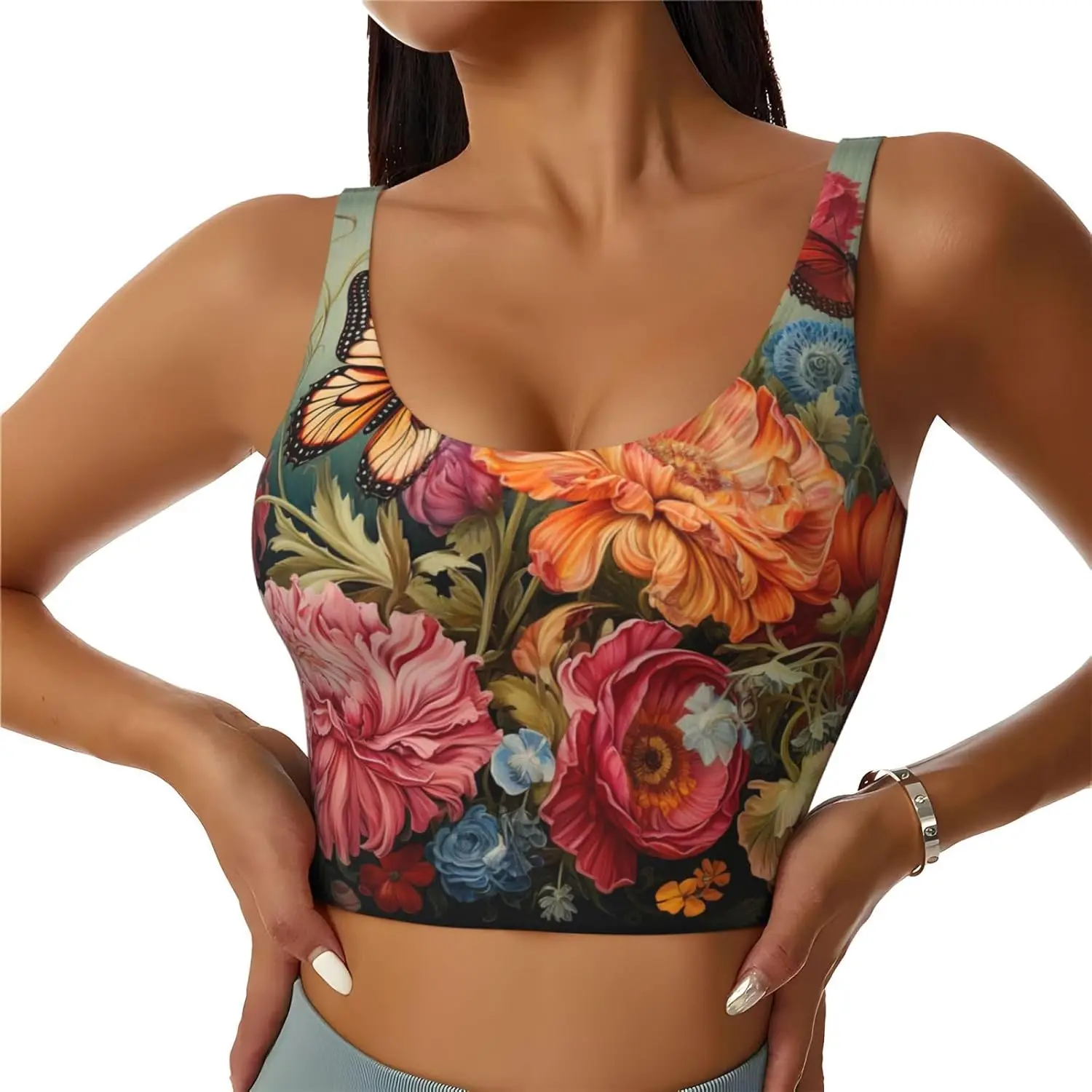 Flowers and Butterfly Print Women's Workout Tank Tops Racerback Sleeveless Sports Vest for Gym Athletic Yoga
Flowers and Butterfly Print Women's Workout Tank Tops Racerback Sleeveless Sports Vest for Gym Athletic Yoga