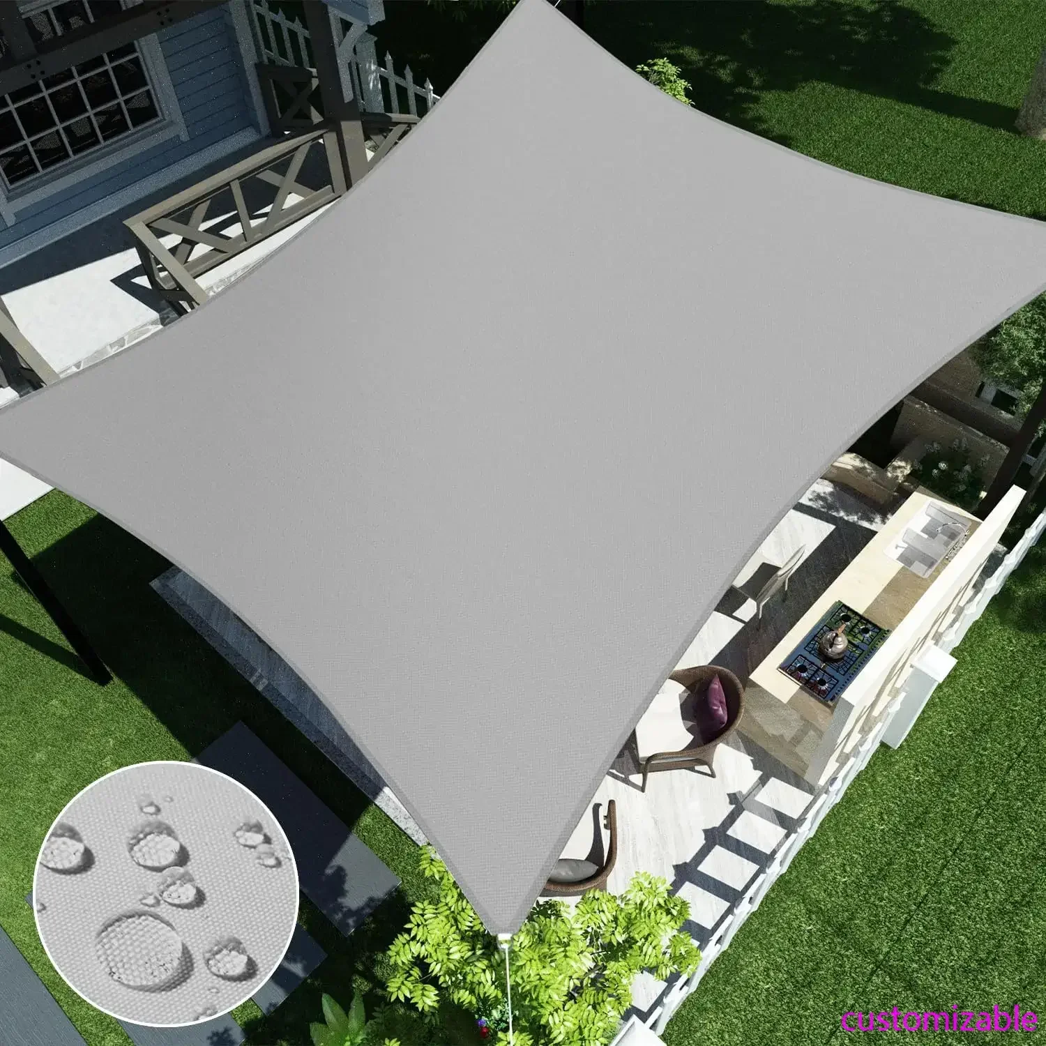 12'x24' Waterproof Sun Shade Sail Rectangle Canopy Cover UV Blockage for Outdoor Patio Pergola Backyard Garden (Light Gray)
12'x24' Waterproof Sun Shade Sail Rectangle Canopy Cover UV Blockage for Outdoor Patio Pergola Backyard Garden (Light Gray)