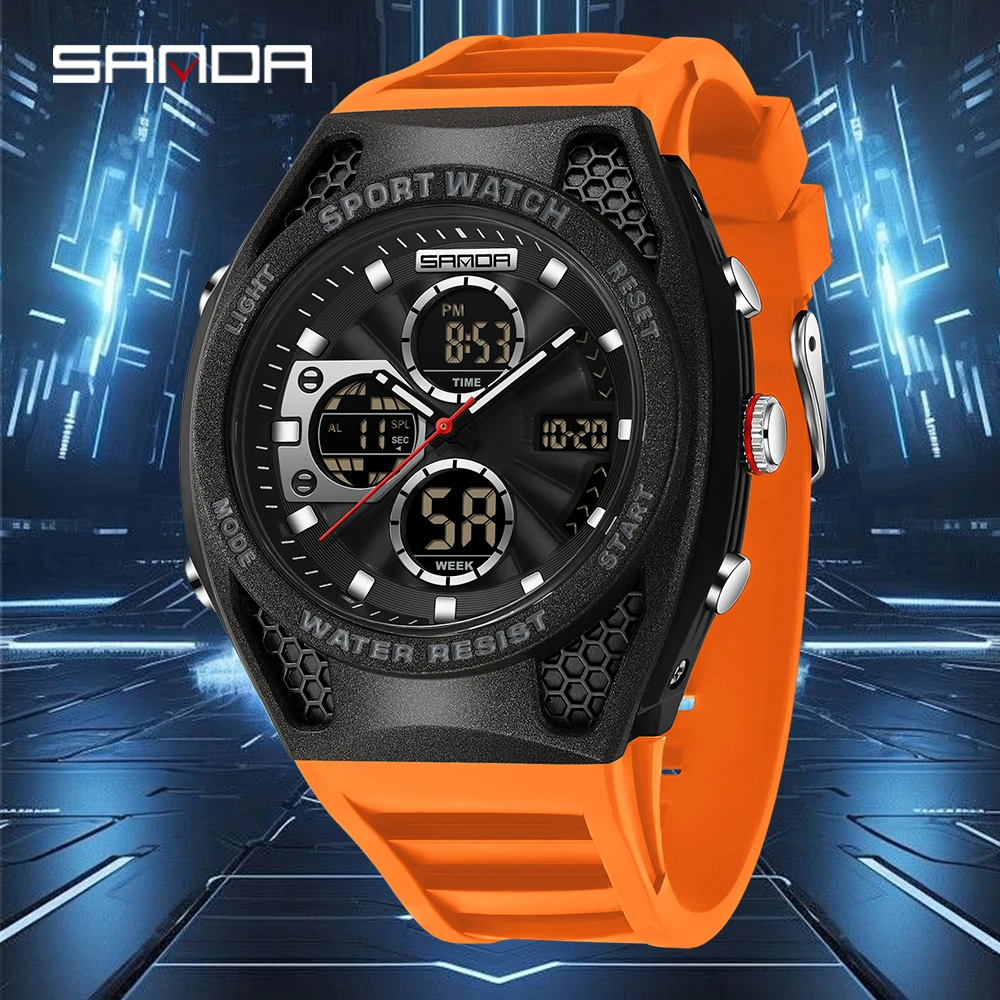 Sanda 3384 Luxury Men's Sports Dual Display Electronic Watch Waterproof Timing Multi functional Military Quartz Watch 2026
Sanda 3384 Luxury Men's Sports Dual Display Electronic Watch Waterproof Timing Multi functional Military Quartz Watch 2026