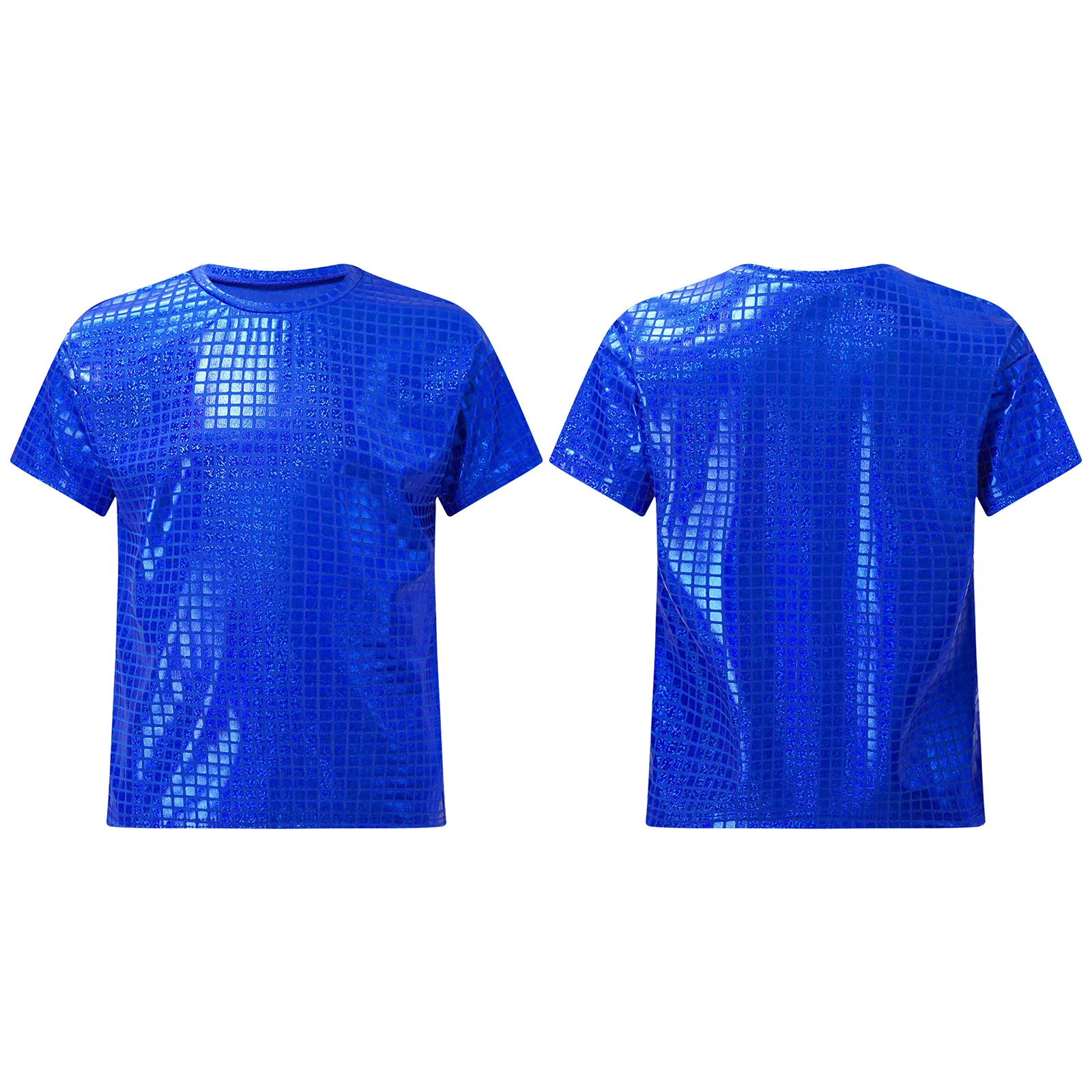 Unisex Children Shiny Plaid Sequins T-shirt Kids Girls Boys Short Sleeve Tops Cheerleading Dance Stage Performance Dancewear
Unisex Children Shiny Plaid Sequins T-shirt Kids Girls Boys Short Sleeve Tops Cheerleading Dance Stage Performance Dancewear