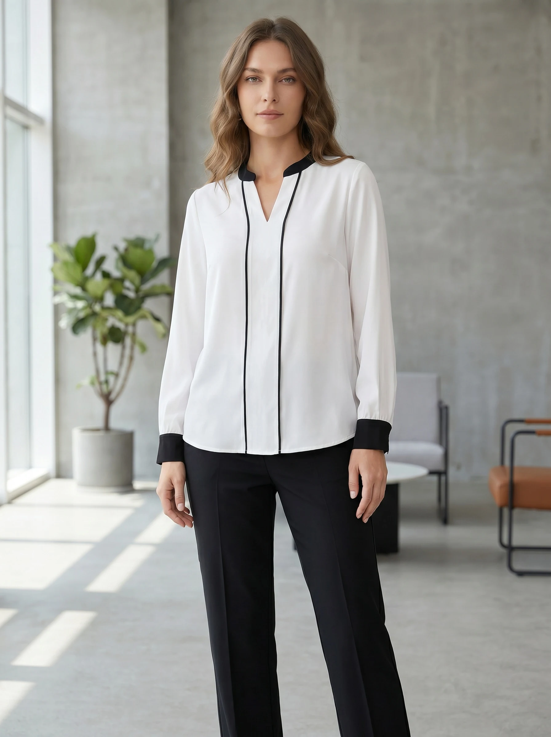 Gadinus Plus Size Women’s V Neck Long Sleeve Blouse Contrast Detail Casual Top
Gadinus Plus Size Women’s V Neck Long Sleeve Blouse Contrast Detail Casual Top