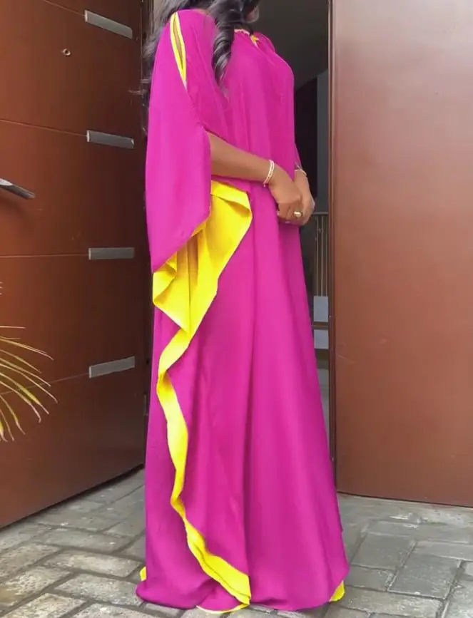 2025 Fashionable Color Blocking Patchwork Bat Sleeve Lace Up Collar Dress for Autumn Women, Elegant and Casual Loose Dress
2025 Fashionable Color Blocking Patchwork Bat Sleeve Lace Up Collar Dress for Autumn Women, Elegant and Casual Loose Dress