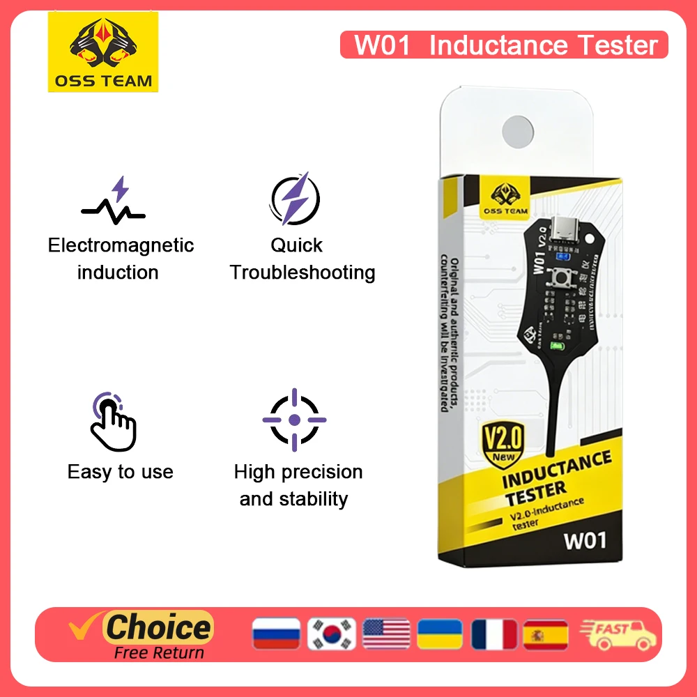 OSS W01 Type C Inductance Tester, Motherboard Coil Tester, Mobile Phone Component Fault Detection, Diagnosis and Repair Tool
OSS W01 Type C Inductance Tester, Motherboard Coil Tester, Mobile Phone Component Fault Detection, Diagnosis and Repair Tool