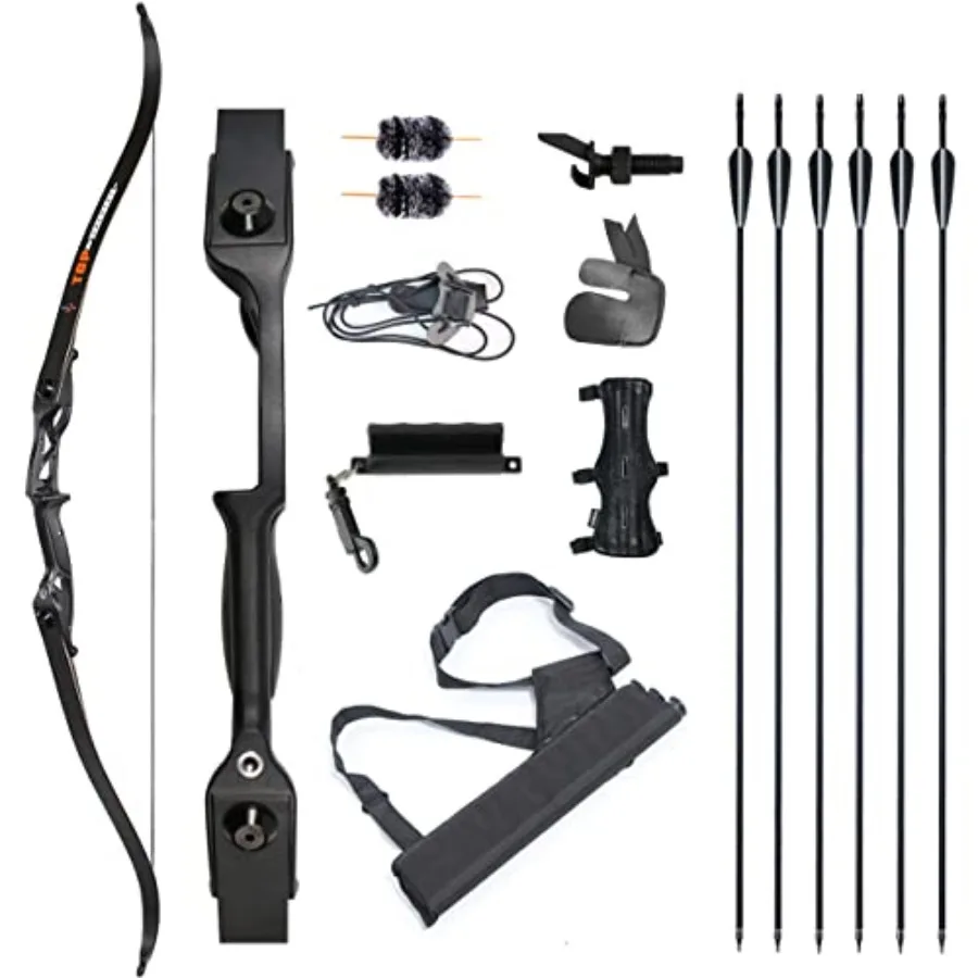 Archery 56 Takedown Hunting Recurve Bow and Arrow Set Metal Riser Right Hand Black Longbow Kit with 6Pcs Carbon Arrows Right Ha
Archery 56 Takedown Hunting Recurve Bow and Arrow Set Metal Riser Right Hand Black Longbow Kit with 6Pcs Carbon Arrows Right Ha