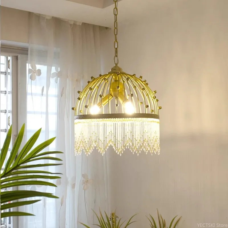 French luxury medieval bedroom pure copper lamp dressing room American retro restaurant tassel antique pendant light
French luxury medieval bedroom pure copper lamp dressing room American retro restaurant tassel antique pendant light