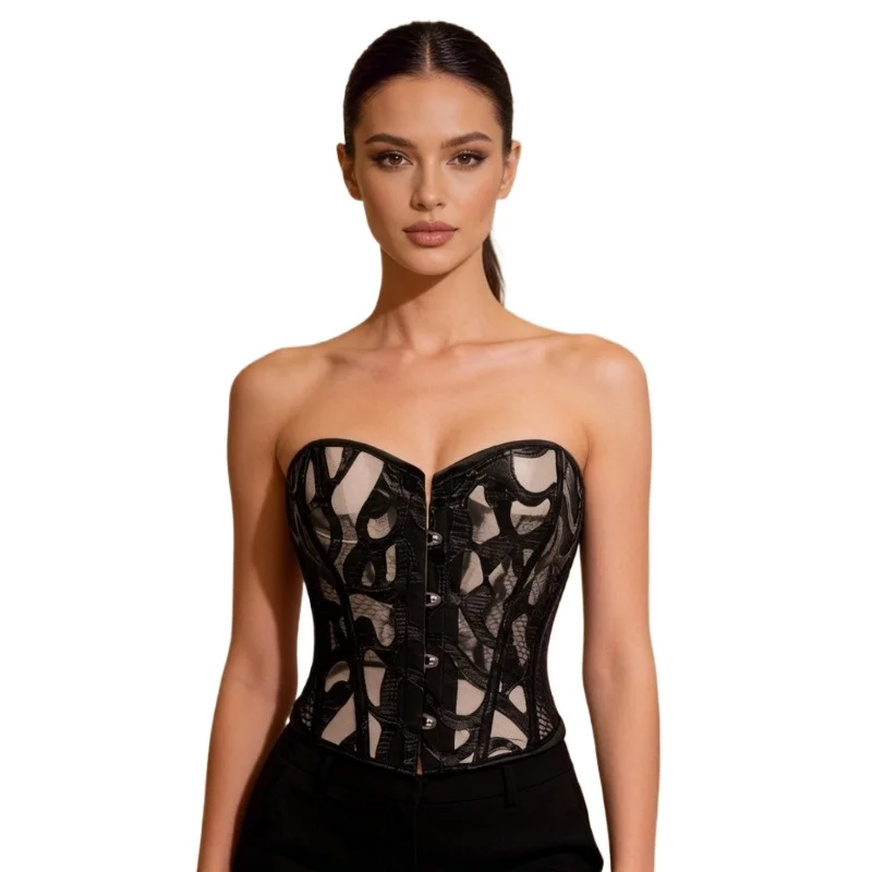 Gothic Black See‑Through Lace Corset Women Strapless Sweetheart Neck Waist Trainer Evening Club Party Outfit
Gothic Black See‑Through Lace Corset Women Strapless Sweetheart Neck Waist Trainer Evening Club Party Outfit