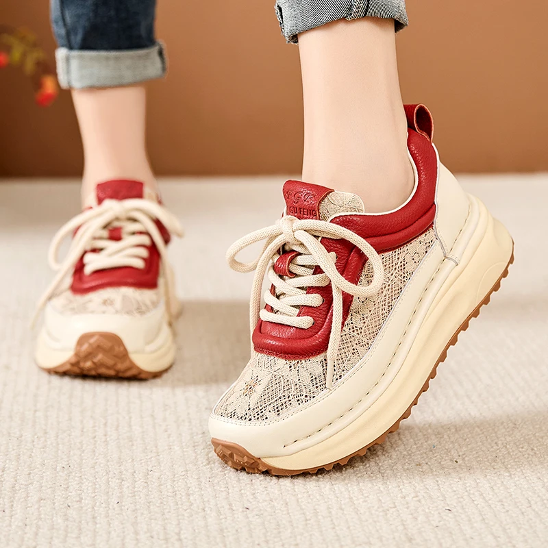 GKTINOO Sneakers Women Hollow Genuine Leather Retro Flats Thick soled Lace-Up Summer Lady Handmade Flat Casual Shoes Women
GKTINOO Sneakers Women Hollow Genuine Leather Retro Flats Thick soled Lace-Up Summer Lady Handmade Flat Casual Shoes Women
