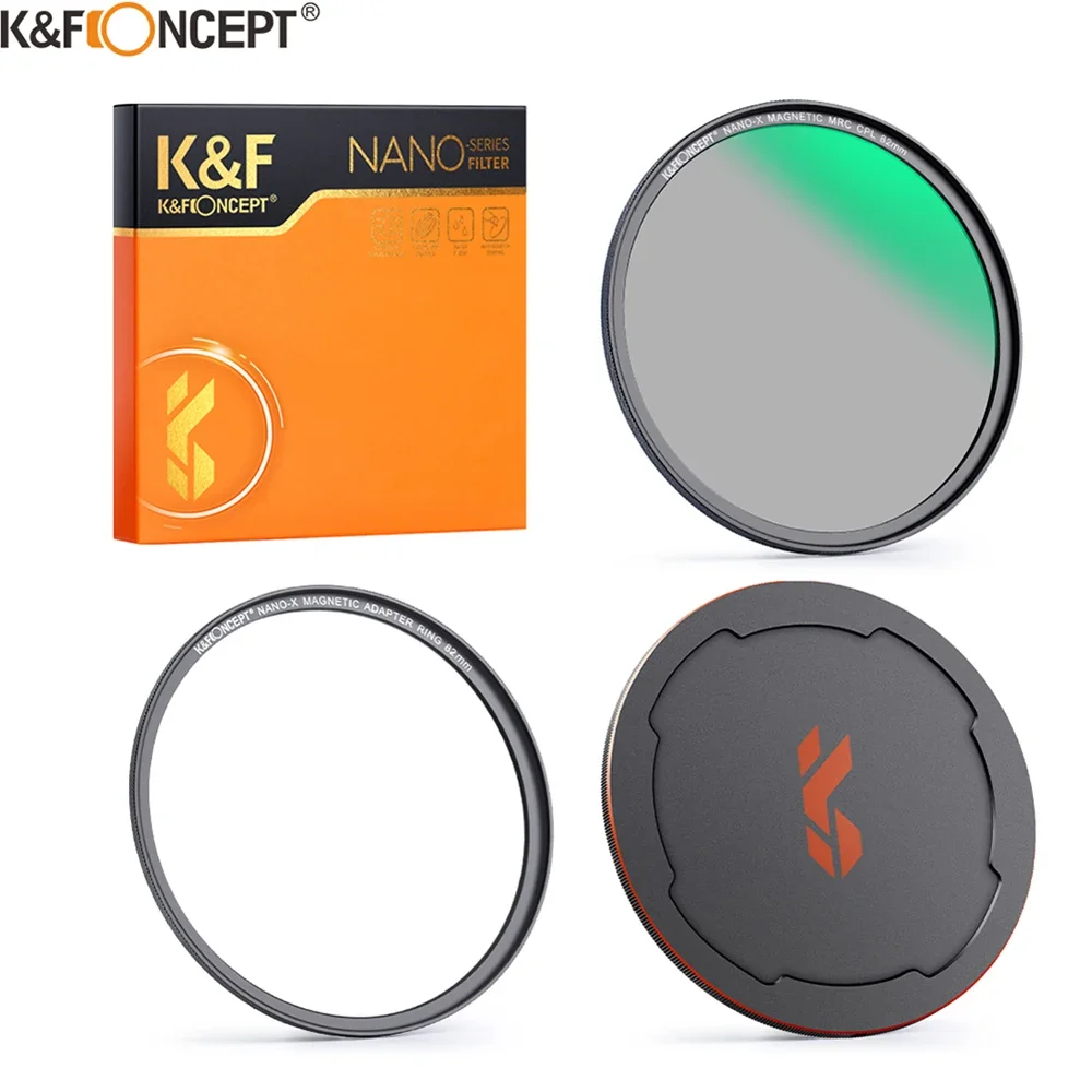 K&F Concept Magnetic HD CPL Nano-x Camera Filter with Lens Cap Circular Polarizeing Multi-Layer Coatings 52mm 58mm 62mm 67mm
K&F Concept Magnetic HD CPL Nano-x Camera Filter with Lens Cap Circular Polarizeing Multi-Layer Coatings 52mm 58mm 62mm 67mm