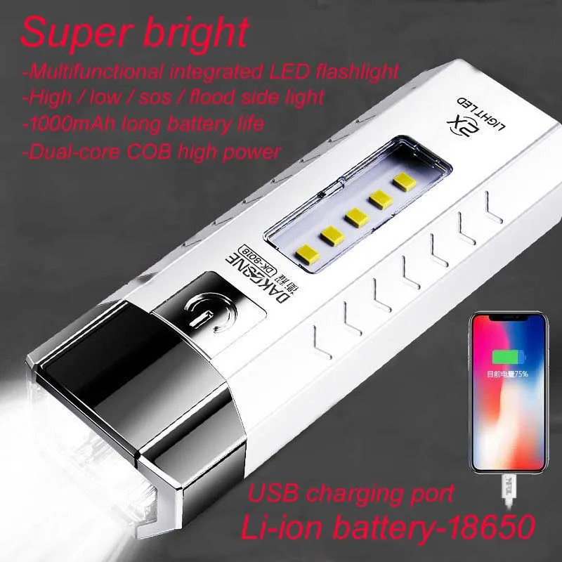 High Quality Powerful LED Flashlight Tactical Flashlight Rechargeable USB 18650 Outdoor Camping Led Flashlight free shipping 1pc
High Quality Powerful LED Flashlight Tactical Flashlight Rechargeable USB 18650 Outdoor Camping Led Flashlight free shipping 1pc