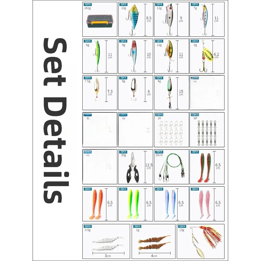 90 Piece Lure Kit Designed for Anglers Seeking Crankbaits Spinnerbaits and Soft Baits for Multiple Fish Species
90 Piece Lure Kit Designed for Anglers Seeking Crankbaits Spinnerbaits and Soft Baits for Multiple Fish Species
