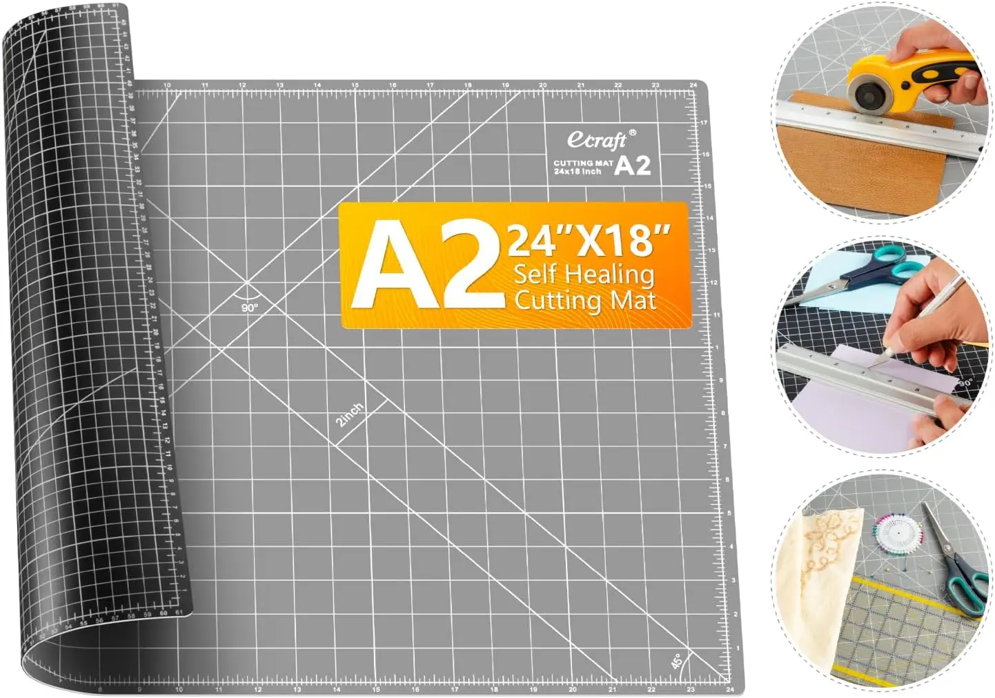 Self Healing Cutting Mat:18" x 24" Double Sided 5-Ply Hobby Mat, A2 Rotary Cutting Sewing Mat for Crafts, Fabric,Sewing,Quilting
Self Healing Cutting Mat:18" x 24" Double Sided 5-Ply Hobby Mat, A2 Rotary Cutting Sewing Mat for Crafts, Fabric,Sewing,Quilting
