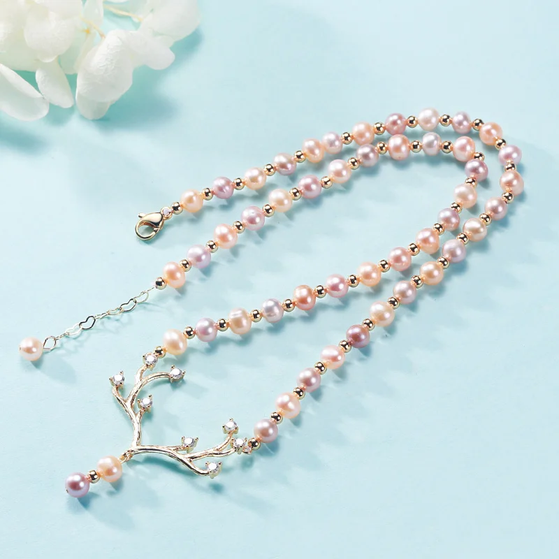 Colorful Freshwater Pearl Necklace Women Adjustable Clavicle Chain Jewelry
Colorful Freshwater Pearl Necklace Women Adjustable Clavicle Chain Jewelry
