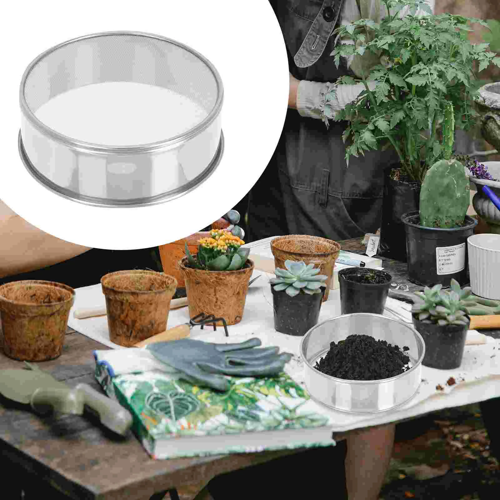 Stainless Steel Sieve Flour for Moisture Meter Potting Soil Indoor Plants Garden Tools Useful Sifter Multipurpose
Stainless Steel Sieve Flour for Moisture Meter Potting Soil Indoor Plants Garden Tools Useful Sifter Multipurpose