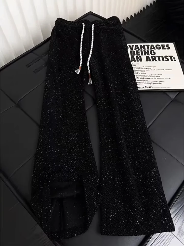 Black Men's Casual Pants Draped Knitted Straight Leg Trousers Spring Fashion Brand Loose Fit Polyester Fiber Soft Comfortable
Black Men's Casual Pants Draped Knitted Straight Leg Trousers Spring Fashion Brand Loose Fit Polyester Fiber Soft Comfortable