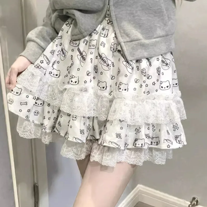 Sanrio Hello Kitty Y2k Spicy Girl Short Skirt Cute Dark Print Lace Half Skirt Women's Subcultural Fluffy Cake Skirt A-line Skirt
Sanrio Hello Kitty Y2k Spicy Girl Short Skirt Cute Dark Print Lace Half Skirt Women's Subcultural Fluffy Cake Skirt A-line Skirt