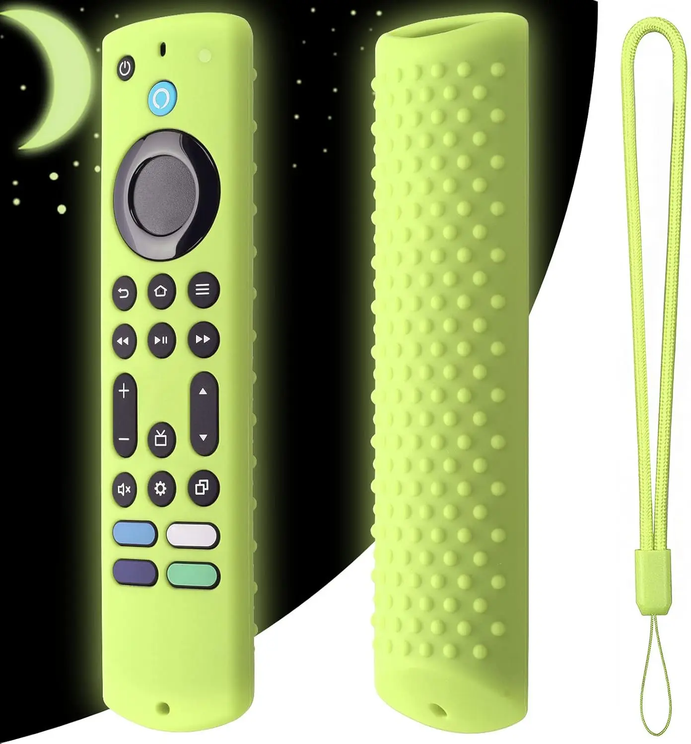6.2 Inch Silicone Remote Cover for Streaming Device Remote with Lanyard Glow Green
6.2 Inch Silicone Remote Cover for Streaming Device Remote with Lanyard Glow Green