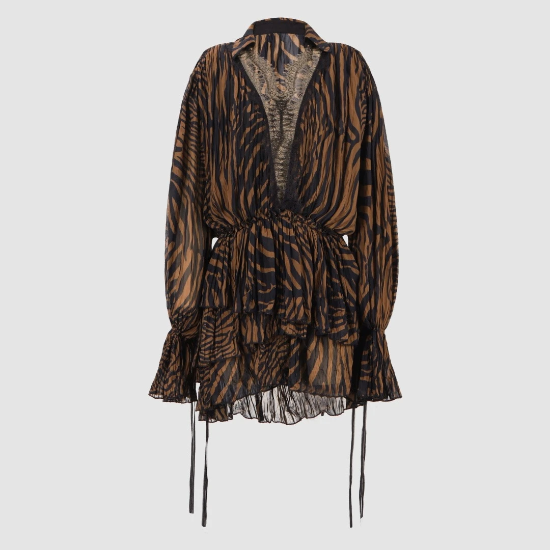 Leopard Print Silk V-neck Dress for Women Lace-Up Simple Temperament Spring/Summer Fashion 26 New Women's Clothing
Leopard Print Silk V-neck Dress for Women Lace-Up Simple Temperament Spring/Summer Fashion 26 New Women's Clothing
