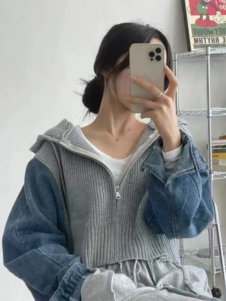 Цветная блузка в стиле ретро, вязаная джинсовая длинная толстовка с капюшоном свека, женский свитер Jaet Chic, осенний новый Sle, для поездок на работу, обычный, тонкий
Цветная блузка в стиле ретро, вязаная джинсовая длинная толстовка с капюшоном свека, женский свитер Jaet Chic, осенний новый Sle, для поездок на работу, обычный, тонкий