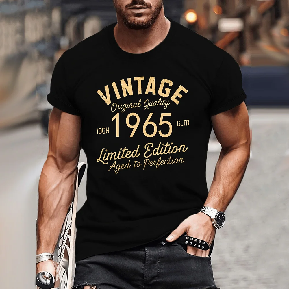 Vintage 1965 Printed Men's T-Shirt Plus Size Loose Men's Short Sleeve Tops Casual Crew Neck T-Shirts Apparel New Summer Menswear
Vintage 1965 Printed Men's T-Shirt Plus Size Loose Men's Short Sleeve Tops Casual Crew Neck T-Shirts Apparel New Summer Menswear