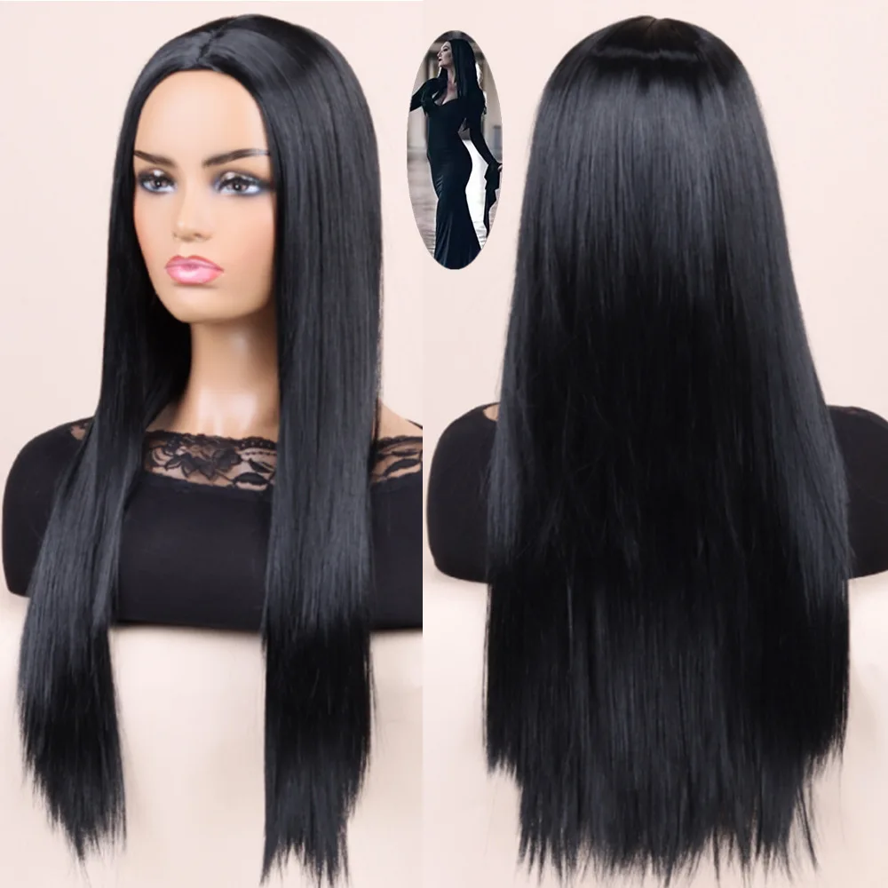 Парик Мортиции Аддамс для Хэллоуина, черный, длинный, прямой, с разрезом по центру, синтетический, для костюмов
Парик Мортиции Аддамс для Хэллоуина, черный, длинный, прямой, с разрезом по центру, синтетический, для костюмов