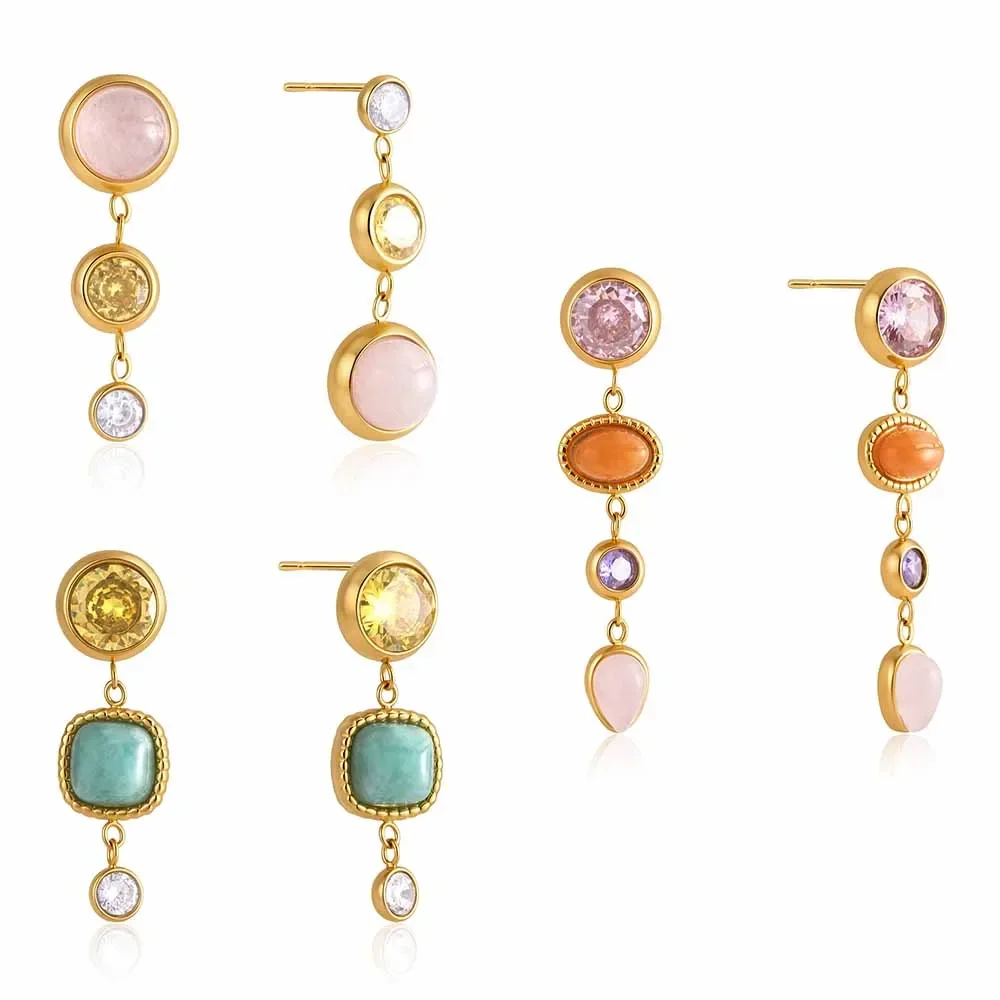 Trendy Colorful Zircon Resin Geometric Dangle Drop Earring For Women 18K Gold PVD Plated Stainless Steel Chic Jewelry
Trendy Colorful Zircon Resin Geometric Dangle Drop Earring For Women 18K Gold PVD Plated Stainless Steel Chic Jewelry