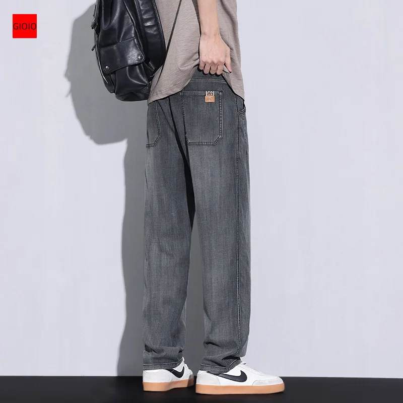 GIOIO men pants,2025New Ice Silk Ultra-Thin Loose Straight-Leg Denim Trousers,Fashionmen`s clothing
GIOIO men pants,2025New Ice Silk Ultra-Thin Loose Straight-Leg Denim Trousers,Fashionmen`s clothing