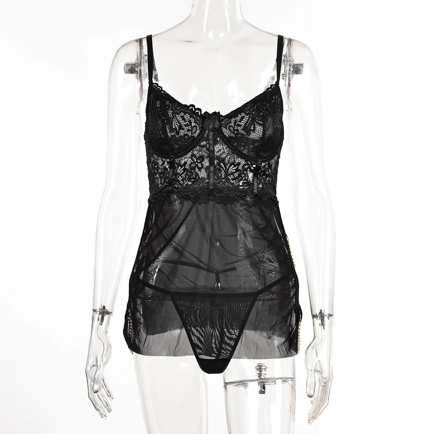 Sexy underwear Sexy European and American style perspective light lace pajamas sexy underwear set L582
Sexy underwear Sexy European and American style perspective light lace pajamas sexy underwear set L582
