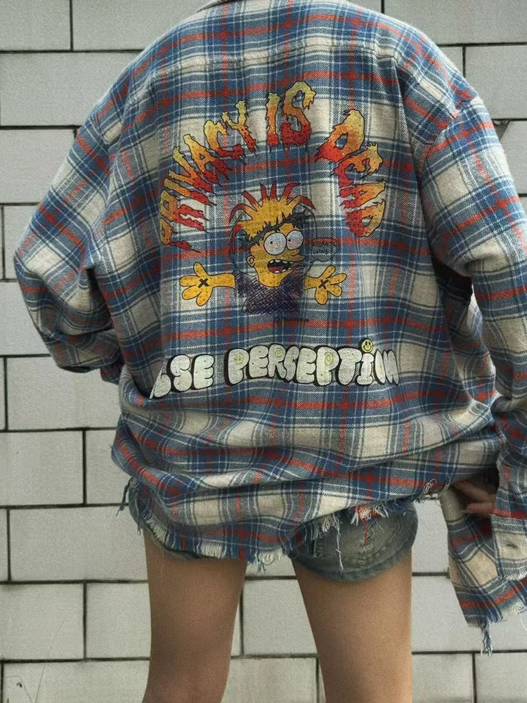 Винтажная американская рубашка в стиле High Street с длинным рукавом, унисекс, ретро, с эффектом потертости, с ромбовидным дизайном, свободного кроя, на пуговицах
Винтажная американская рубашка в стиле High Street с длинным рукавом, унисекс, ретро, с эффектом потертости, с ромбовидным дизайном, свободного кроя, на пуговицах