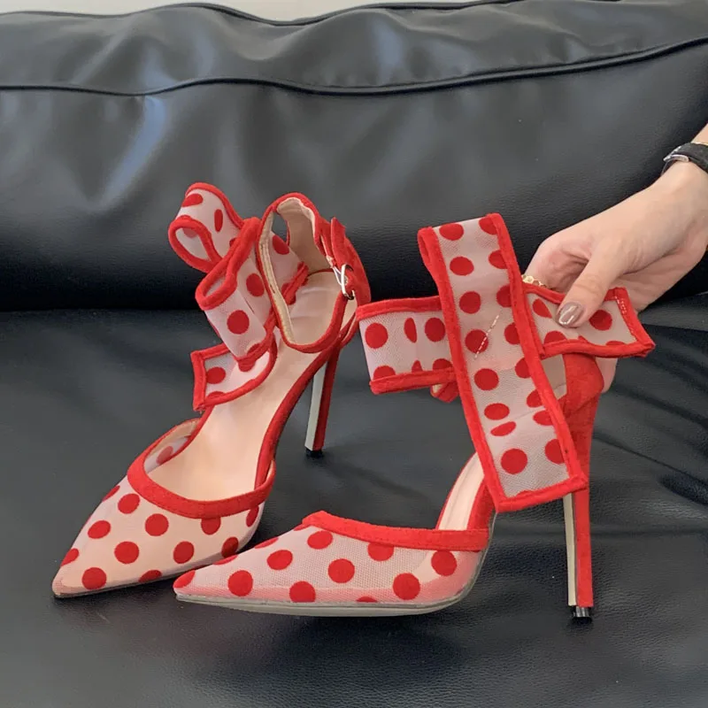 Eilyken Red Polka Dot Breathable Mesh Pointed Toe Women Pumps Fashion Buckle Strap Thin High Heels Shoes
Eilyken Red Polka Dot Breathable Mesh Pointed Toe Women Pumps Fashion Buckle Strap Thin High Heels Shoes