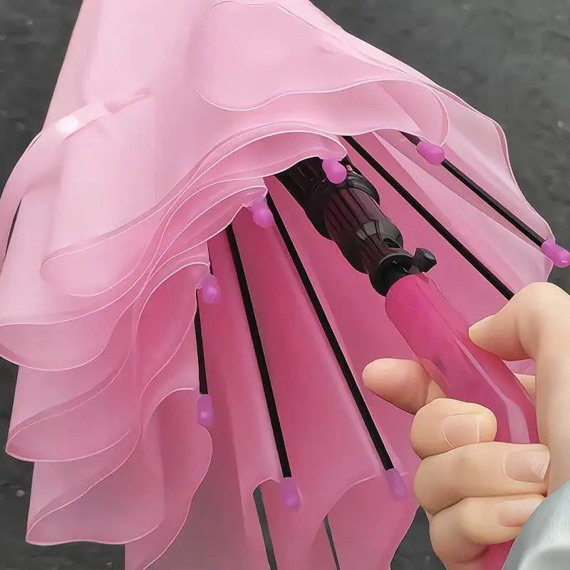 High Quality Large Thickened Color Changing Umbrella Ladies Elegant Long Handle Transparent Frosted Sunshade Two Use Umbrella
High Quality Large Thickened Color Changing Umbrella Ladies Elegant Long Handle Transparent Frosted Sunshade Two Use Umbrella