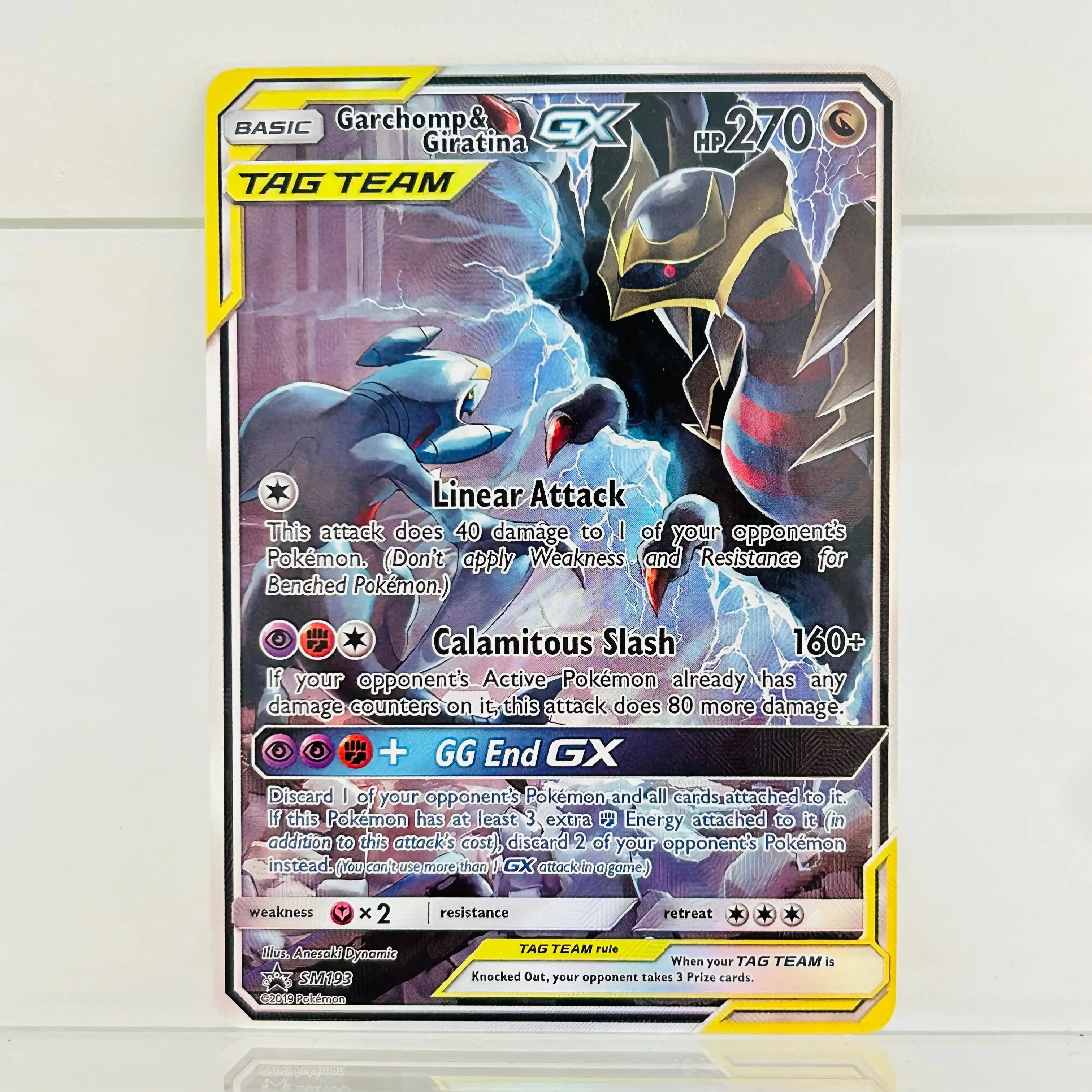 Pokemon EN Version Garchomp&Giratina GX SM193 DIY Holographic Foil Texture Card, Perfect Condition Premium Anime Collection Card
Pokemon EN Version Garchomp&Giratina GX SM193 DIY Holographic Foil Texture Card, Perfect Condition Premium Anime Collection Card