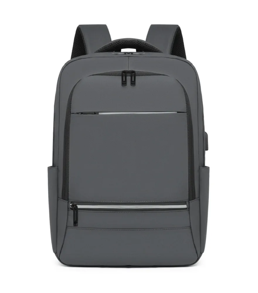 Black Layered Laptop Backpack with Two White Stripe Decor Anti Splash Side USB Port for Men Business Travel Weekend Outing
Black Layered Laptop Backpack with Two White Stripe Decor Anti Splash Side USB Port for Men Business Travel Weekend Outing