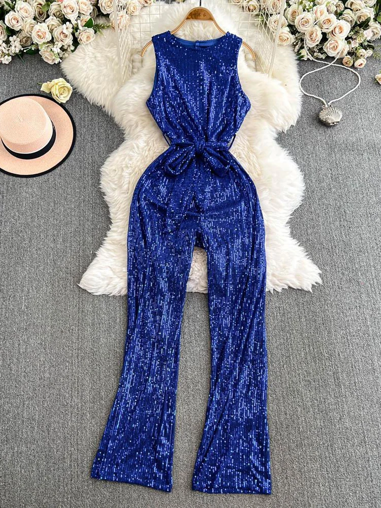 iny Sequin Jumpsuit Women's Faion Hanging Ne Bal Slim High Waist Pants Glittering Alluring Long Legged Commute Sle
iny Sequin Jumpsuit Women's Faion Hanging Ne Bal Slim High Waist Pants Glittering Alluring Long Legged Commute Sle