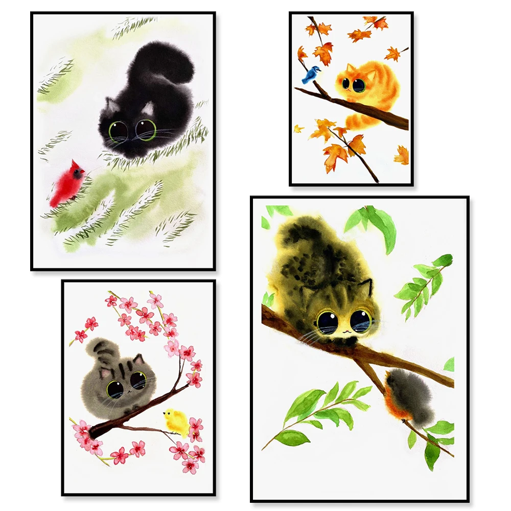 Seasons Cat Canvas Poster Funny Animal Pattern Print Nursery Wall Art Picture Painting Nordic Kids Bedroom Dining Room Decor
Seasons Cat Canvas Poster Funny Animal Pattern Print Nursery Wall Art Picture Painting Nordic Kids Bedroom Dining Room Decor