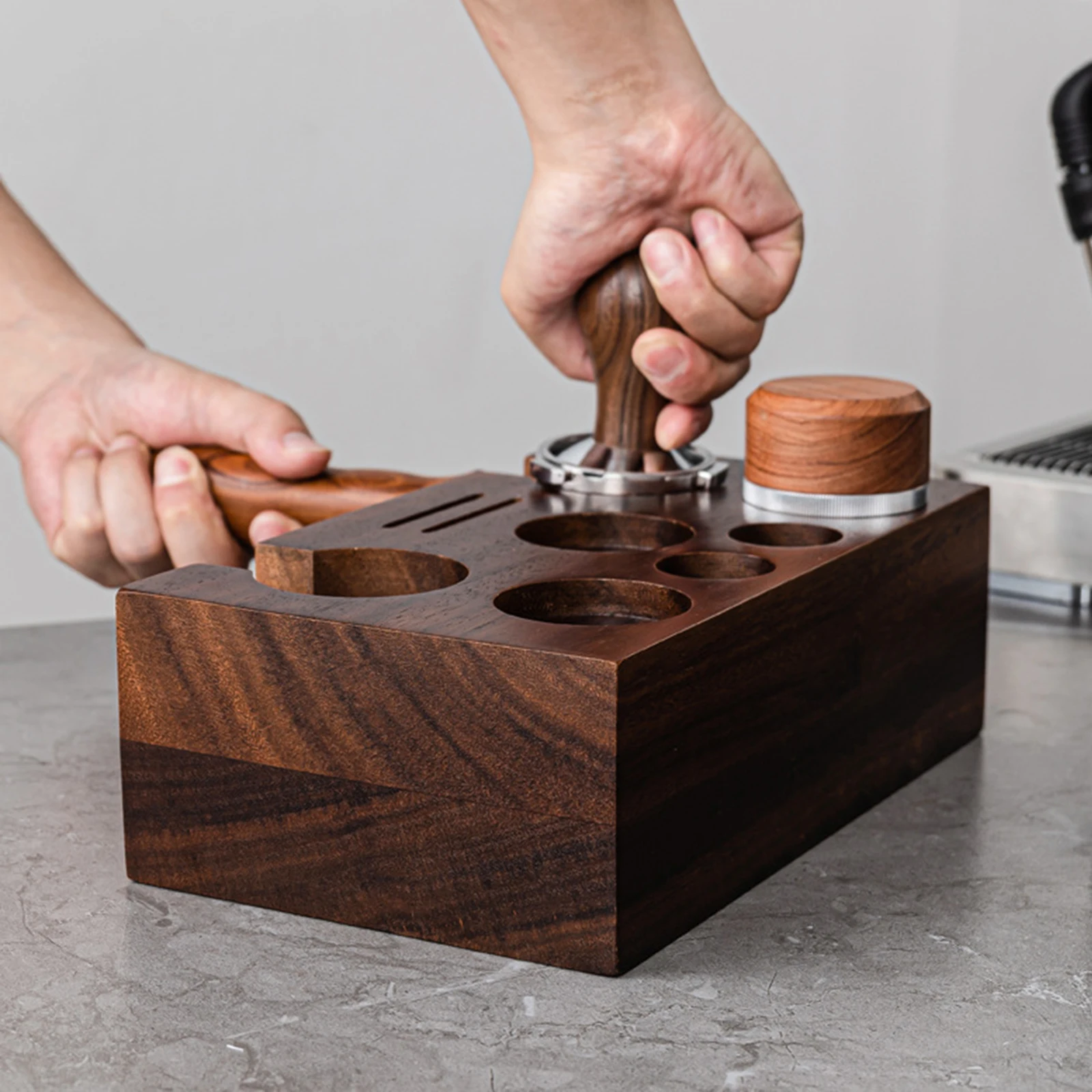 51-54mm Coffee Tamper Station Universal Powder Press Holder Coffee Machine Powder Hammer Solid Wood Coffee Handle Organizer
51-54mm Coffee Tamper Station Universal Powder Press Holder Coffee Machine Powder Hammer Solid Wood Coffee Handle Organizer