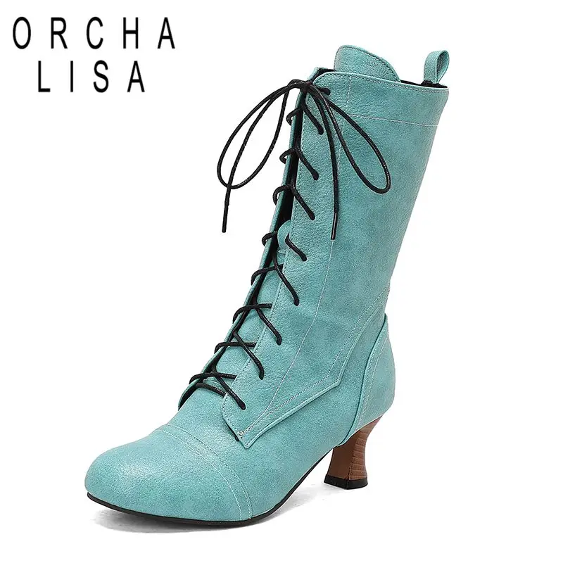 ORCHA LISA Brand Women Mid Calf Boots Round Toe Strange Heels 5.5cm Lace Up Large Size 47 48 49 50 Vintage Casual Daily Booties
ORCHA LISA Brand Women Mid Calf Boots Round Toe Strange Heels 5.5cm Lace Up Large Size 47 48 49 50 Vintage Casual Daily Booties