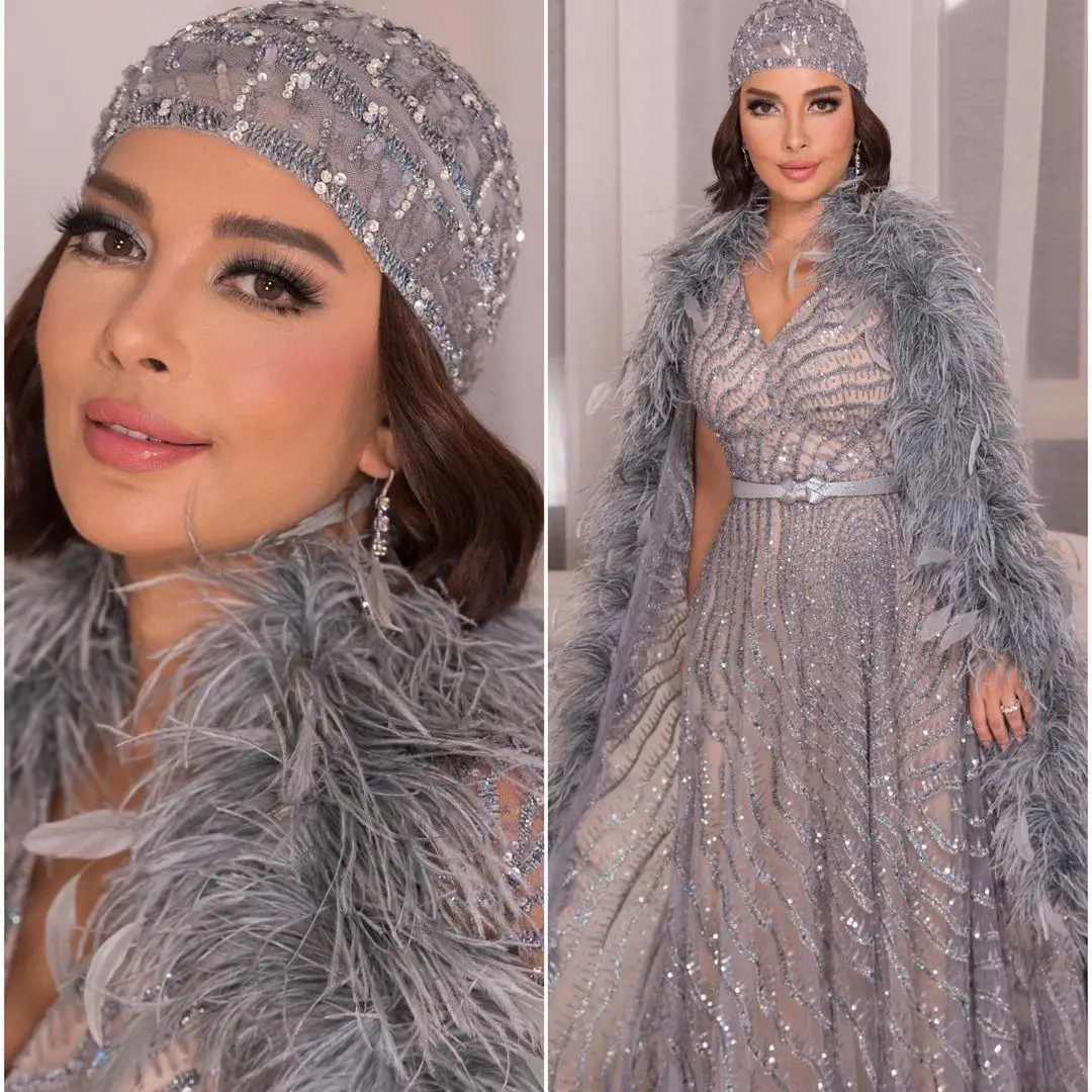 Luxury Feather Evening Dresses V Neck Sequins Beads Shiny Prom Dress Custom Made With Warp Formal Party Gown
Luxury Feather Evening Dresses V Neck Sequins Beads Shiny Prom Dress Custom Made With Warp Formal Party Gown