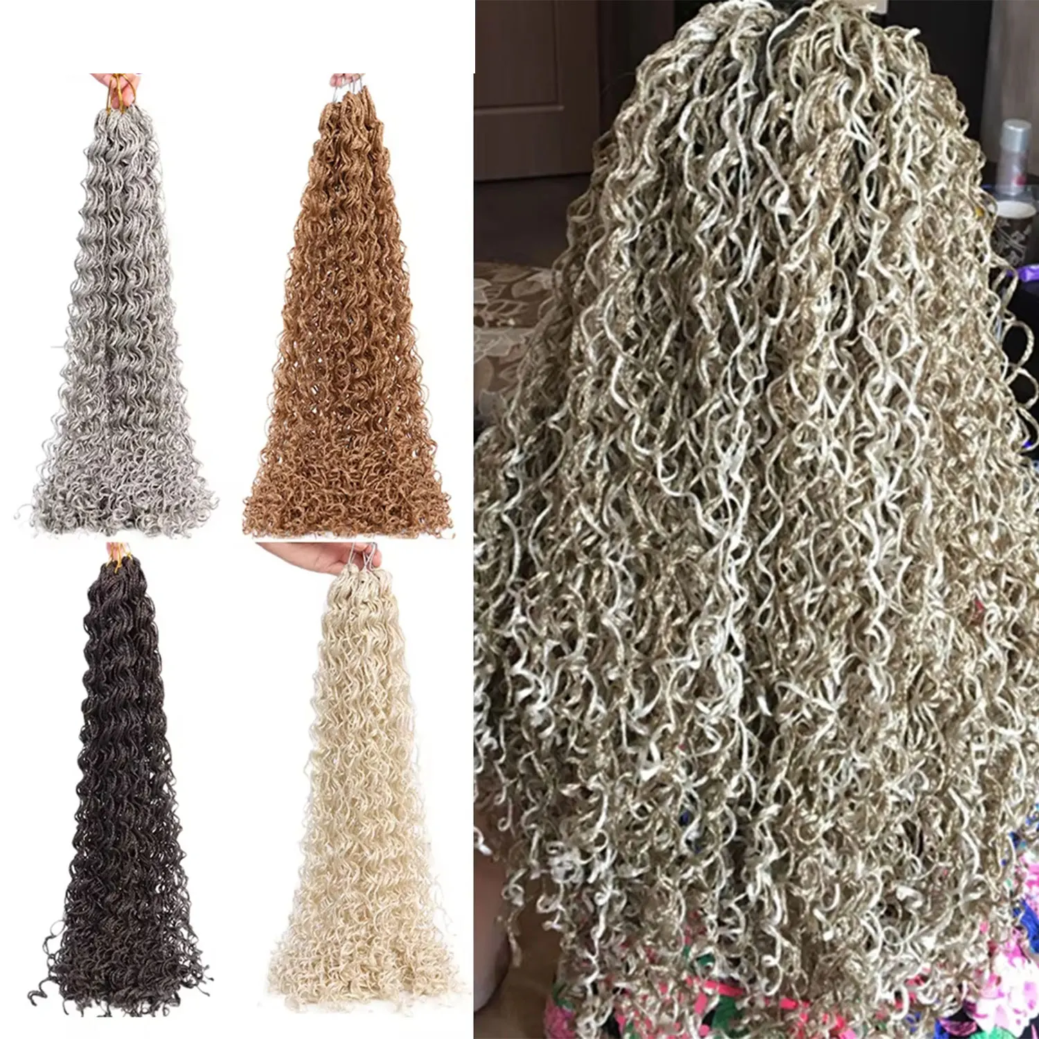 Синтетические кудрявые косички Зизи, плетение крючком, наращивание волос, коричневый, блонд, серый, 20 дюймов, микрокоробка, косички, пучки волос, 50 г/упак.
Синтетические кудрявые косички Зизи, плетение крючком, наращивание волос, коричневый, блонд, серый, 20 дюймов, микрокоробка, косички, пучки волос, 50 г/упак.