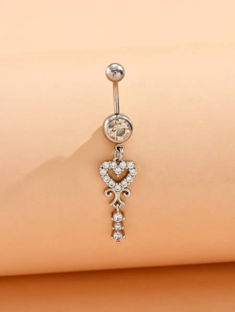 Cubic Zirconia Heart Dangle Navel Belly Ring Stainless Steel Body Jewelry
Cubic Zirconia Heart Dangle Navel Belly Ring Stainless Steel Body Jewelry