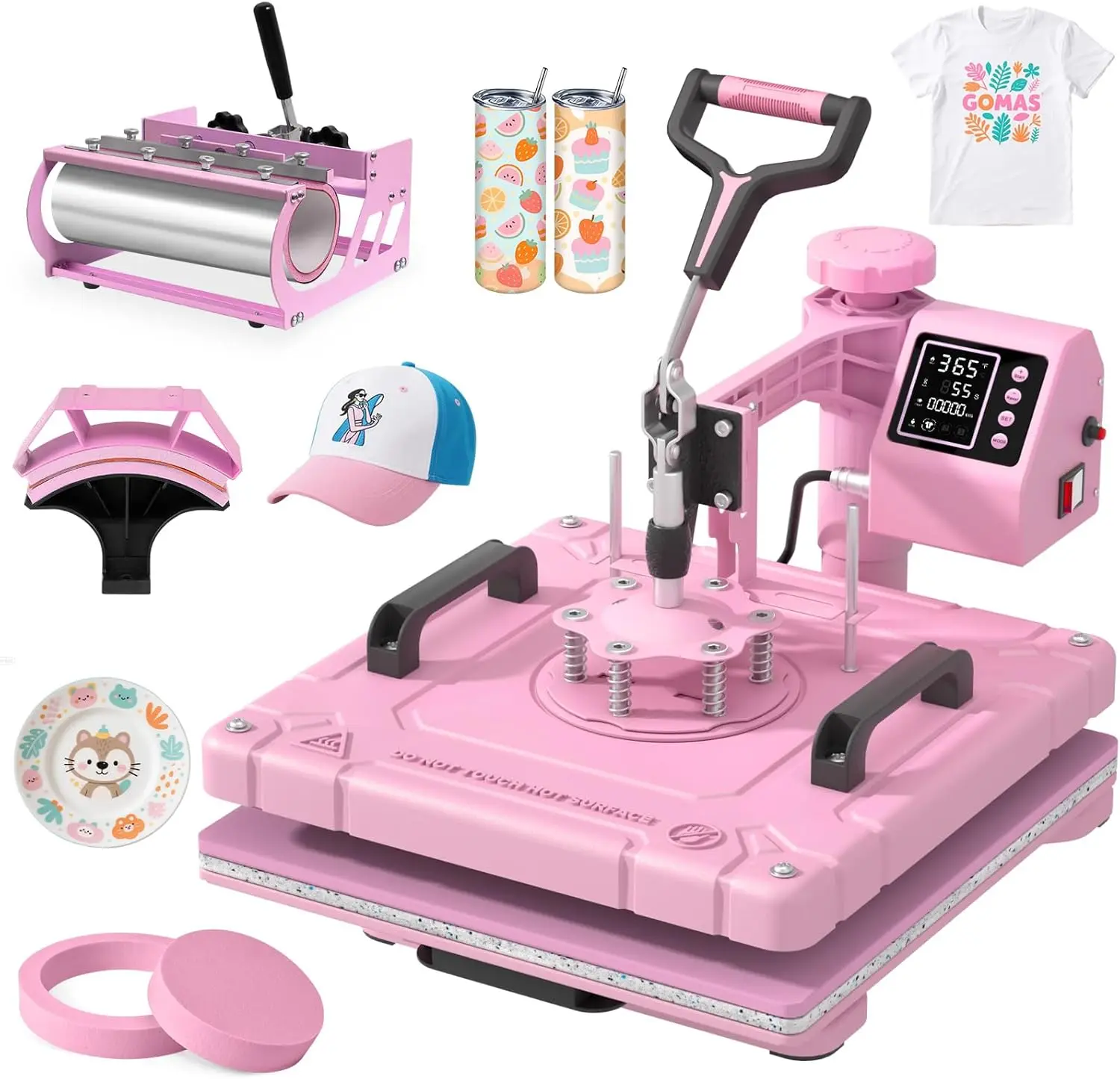 Heat Press 15x15 Inch 5 in 1 Heat Press Machine with 30OZ Tumbler 360-Degree Swing Away Digital Multifunction Heat Transfer Subl
Heat Press 15x15 Inch 5 in 1 Heat Press Machine with 30OZ Tumbler 360-Degree Swing Away Digital Multifunction Heat Transfer Subl