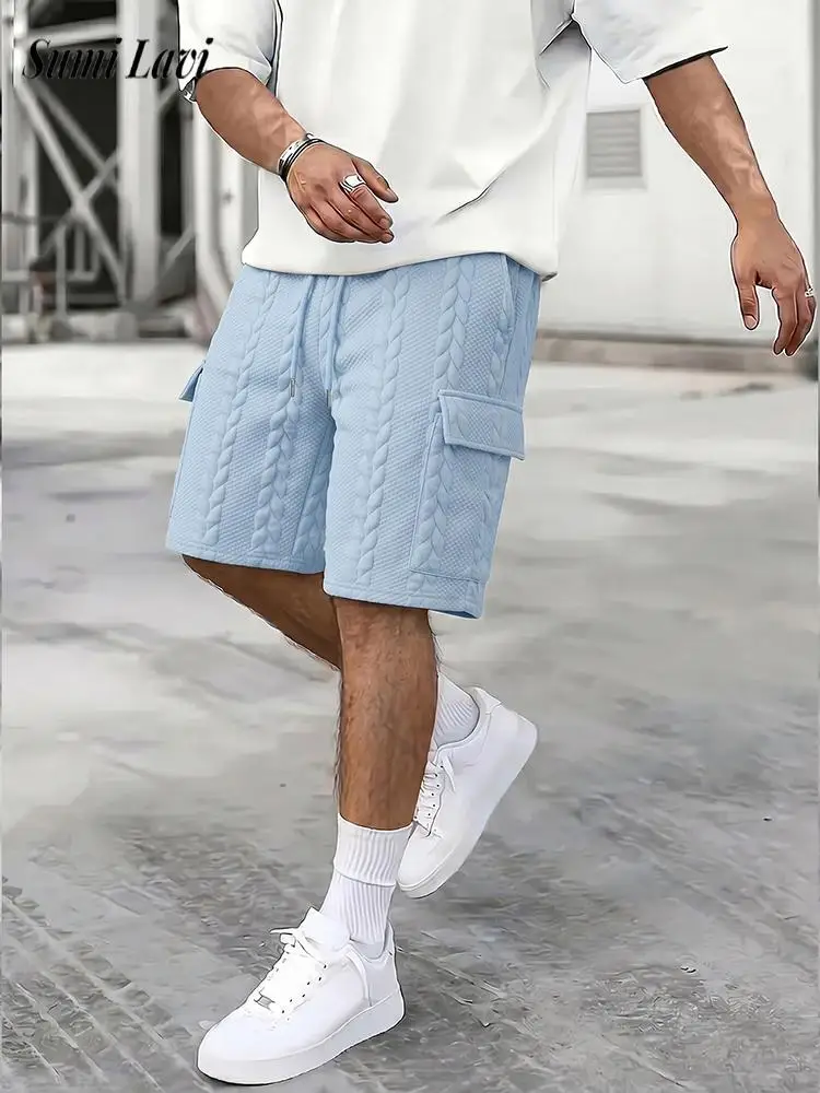 Vintage Loose Straight Shorts For Mens Spring Summer Casual Solid Color Jacquard Shorts Men Fashion Drawstring Lace-up Shorts
Vintage Loose Straight Shorts For Mens Spring Summer Casual Solid Color Jacquard Shorts Men Fashion Drawstring Lace-up Shorts