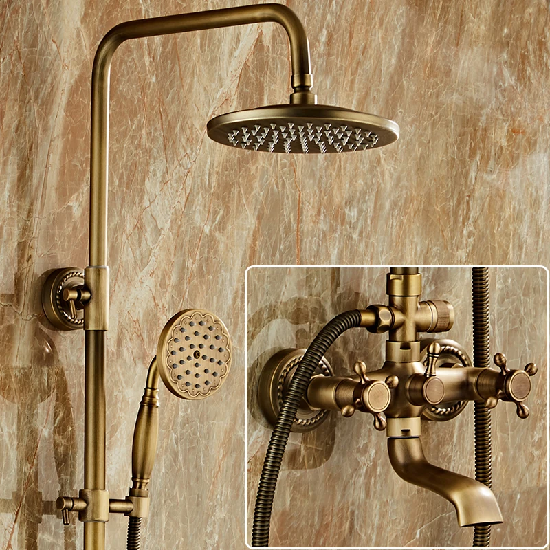 All-copper antique shower set European retro shower faucet hot and cold double control bath bathroom home pressurization
All-copper antique shower set European retro shower faucet hot and cold double control bath bathroom home pressurization