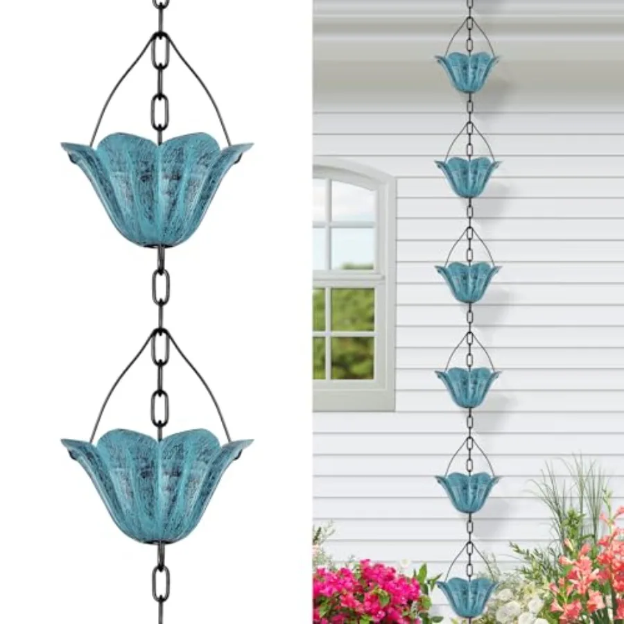 Tfro and Cile Gutter Rain Chain Blue Downspout Substitution Decorative Garden Rainwater Catcher Tulip Backyard Decor for Patio
Tfro and Cile Gutter Rain Chain Blue Downspout Substitution Decorative Garden Rainwater Catcher Tulip Backyard Decor for Patio