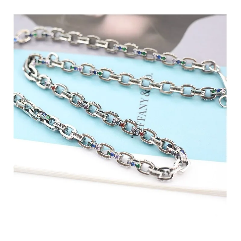 Thai Decorative Edge New Thai Silver Rainbow Zirconium Spell Circle Chain Anchor Clip Buckle Necklace Niche Light Luxury Simple
Thai Decorative Edge New Thai Silver Rainbow Zirconium Spell Circle Chain Anchor Clip Buckle Necklace Niche Light Luxury Simple
