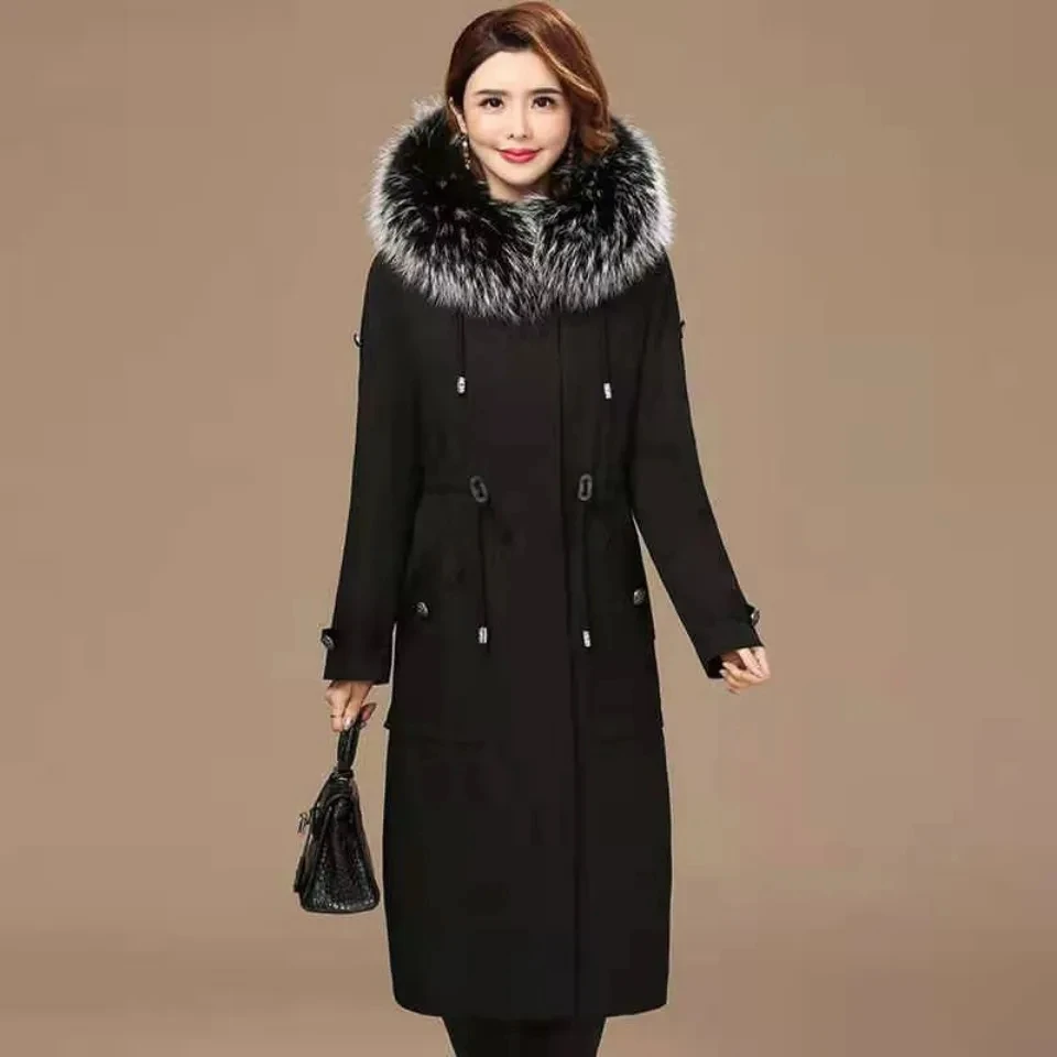 Parkas Coat Womens 2022 Winter New Fashion Slim Cotton Coat Female Rex Rabbit Fur Removable Inner Bile Raccoon Fur Collar Jacket
Parkas Coat Womens 2022 Winter New Fashion Slim Cotton Coat Female Rex Rabbit Fur Removable Inner Bile Raccoon Fur Collar Jacket