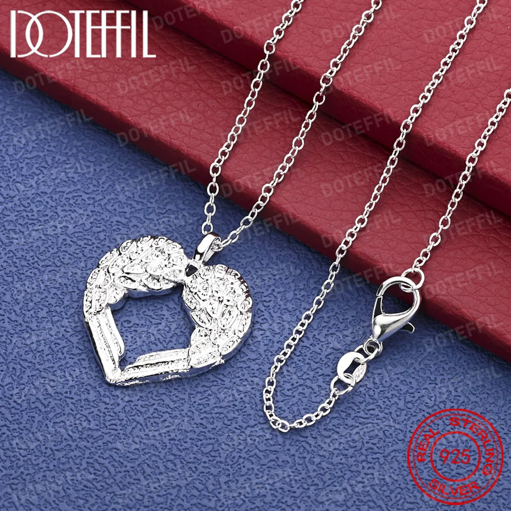 925 Sterling Silver Angel Wings Love Pendant Necklace For Women Fashion Wedding Party Charm Jewelry
925 Sterling Silver Angel Wings Love Pendant Necklace For Women Fashion Wedding Party Charm Jewelry